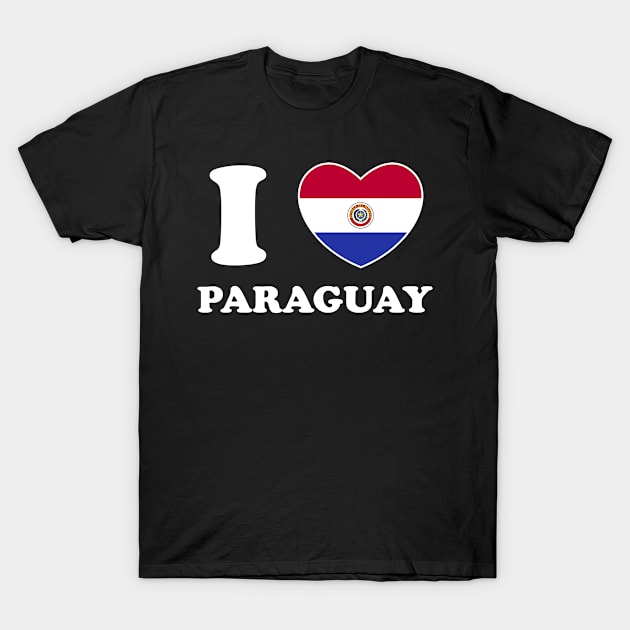 I Love Paraguay Heart Flag Women Men Kids Souvenir T-Shirt by BramCrye